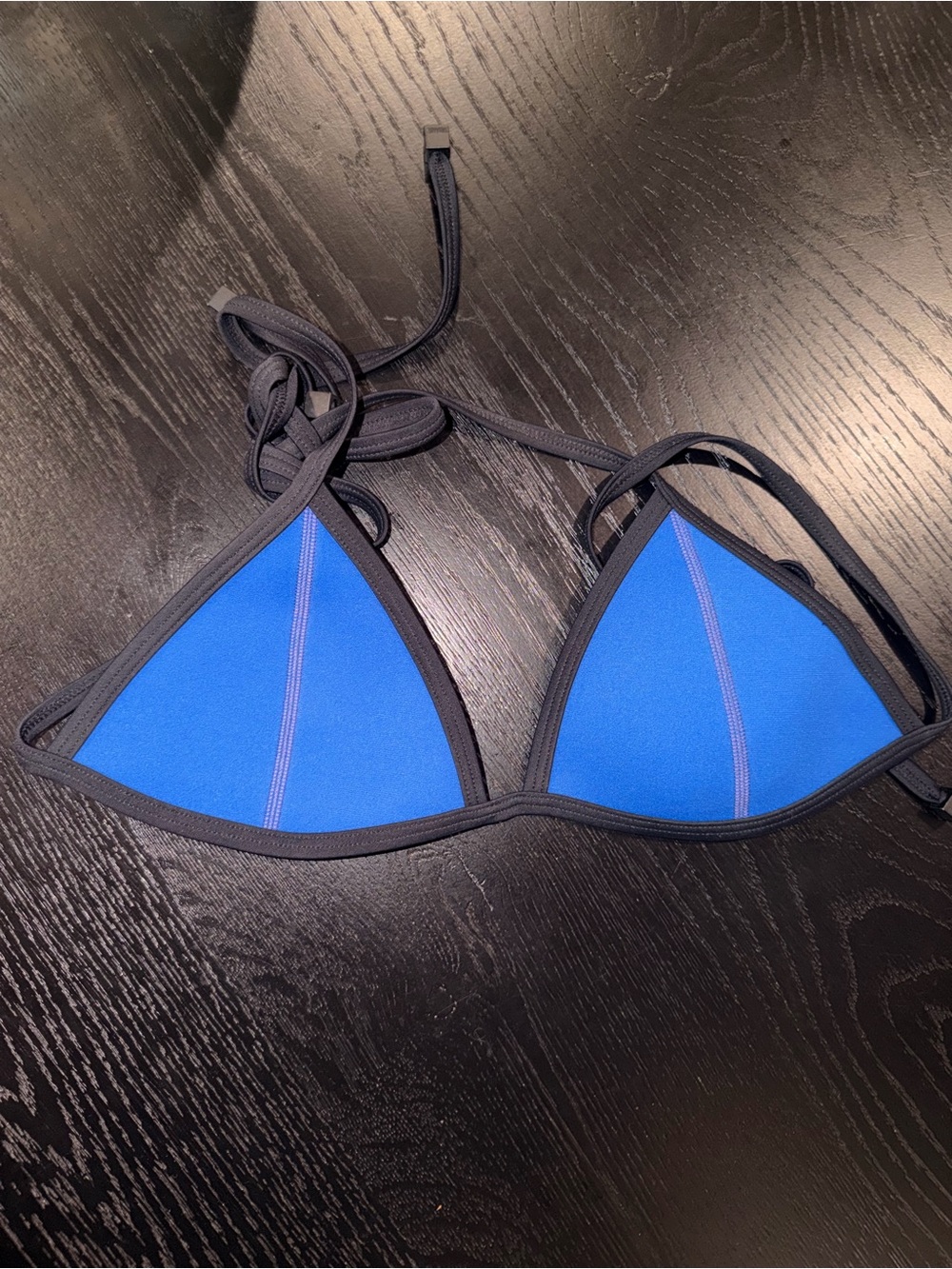 triangl swimwear Cobalt Blue Triangle Bikini with Black Trim - Picture 2 of 3